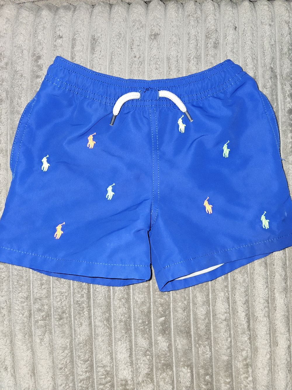 Polo by Ralph Lauren Blue Embroidered Swim Trunks for Kids - SM1